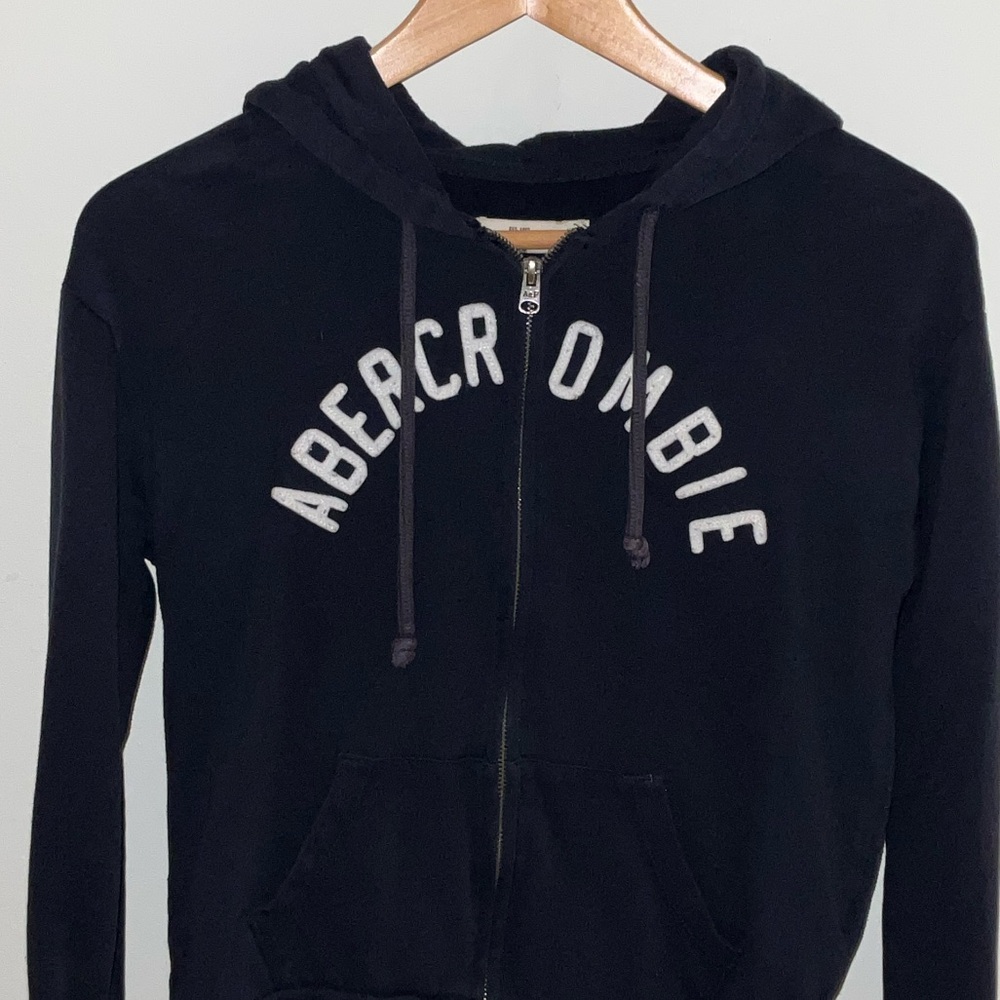 Abercrombie & Fitch Iconic Y2K Authentic Navy Zip-Up Hoodie